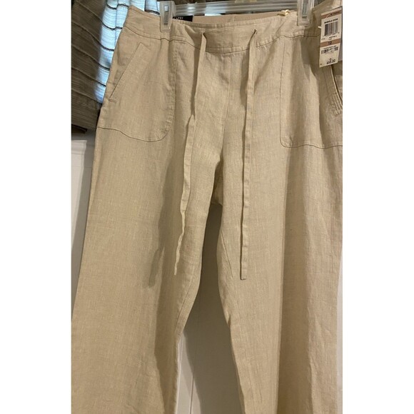 New Charter Club Classic Fit Linen Pull On Drawstring Capri Pants Women’s 12 - Picture 7 of 16
